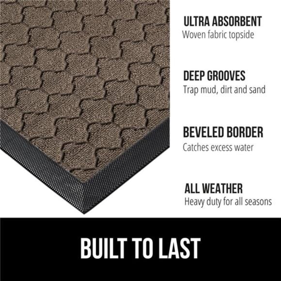 100% Waterproof All-Season WeatherMax Doormat, Durable Natural Rubber - Picture 2 of 7